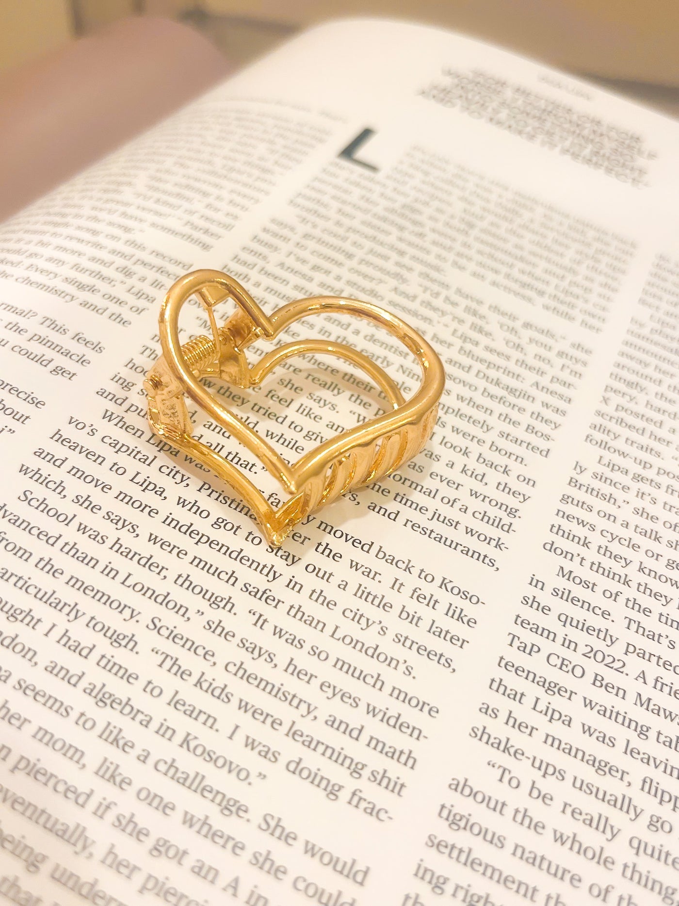 Mini Gold Heart Clip