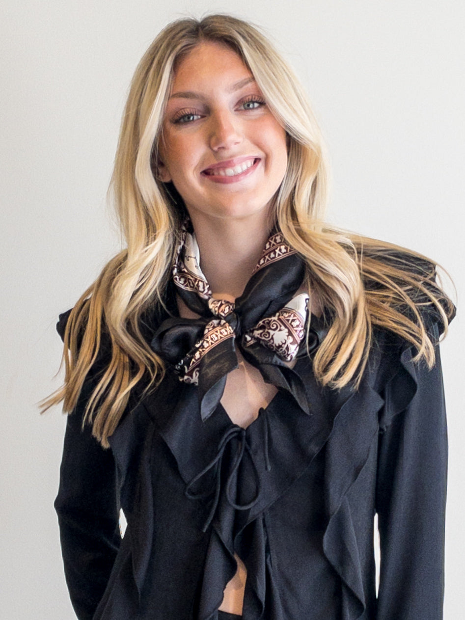 Two Tone Black Paisley Wild Rag